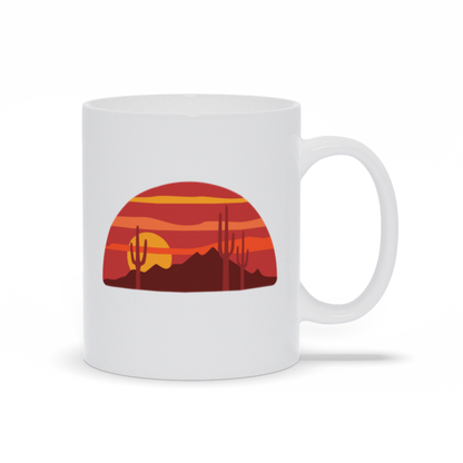 Mountain Coffee Mug - Desert Sun Setting Lanscape Scene Coffee Mug