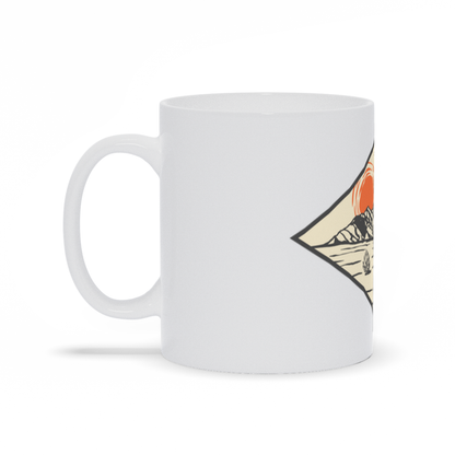 Mountain Coffee Mug - Desert Sun Setting Mountain and Catcus Coffee Mug