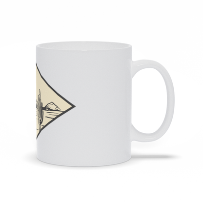 Mountain Coffee Mug - Desert Sun Setting Mountain and Catcus Coffee Mug