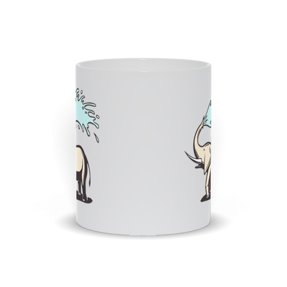 Animal Coffee Mug - Elephant Spraying Water Over Itself Coffee Mug