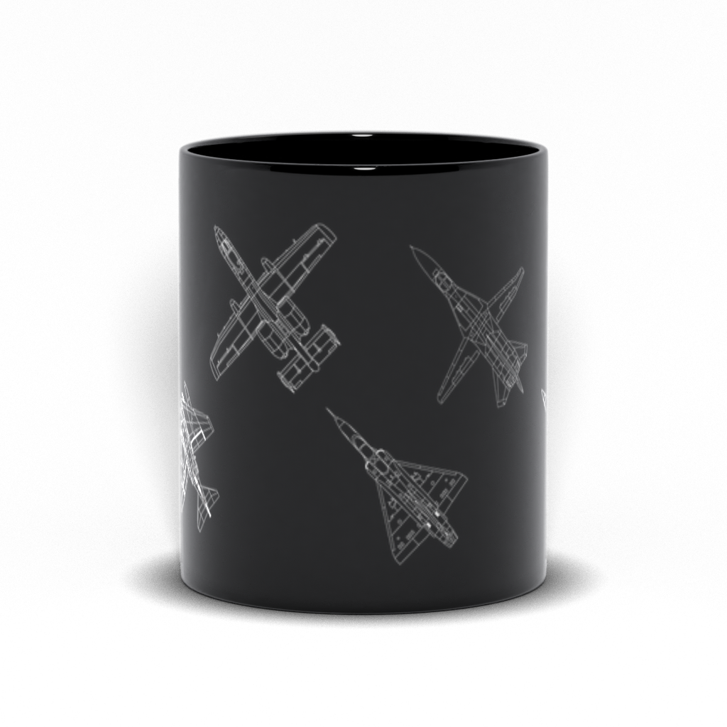 Military Coffee Mug - Multiple Fighter Jets on a Coffee Mugs