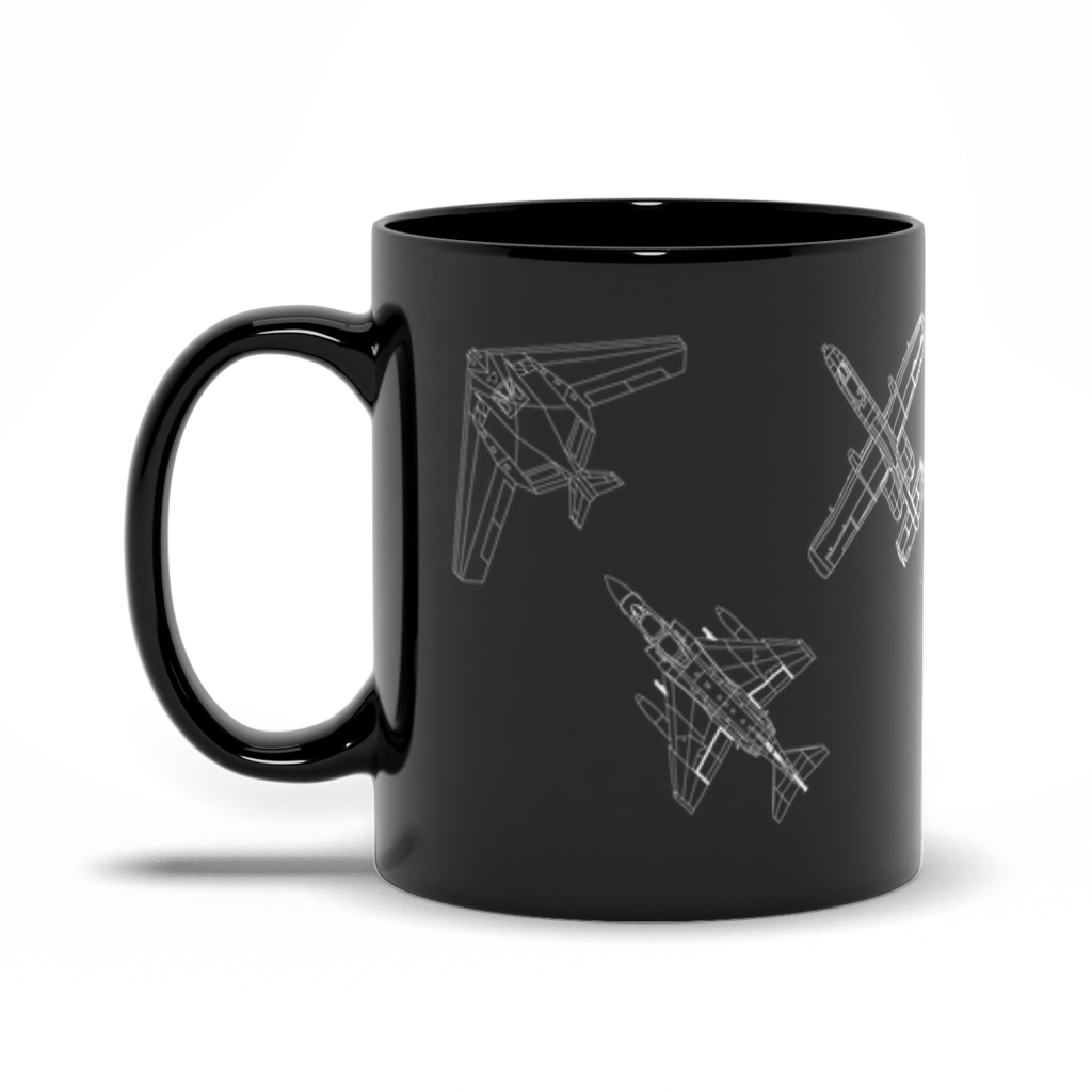 Military Coffee Mug - Multiple Fighter Jets on a Coffee Mugs