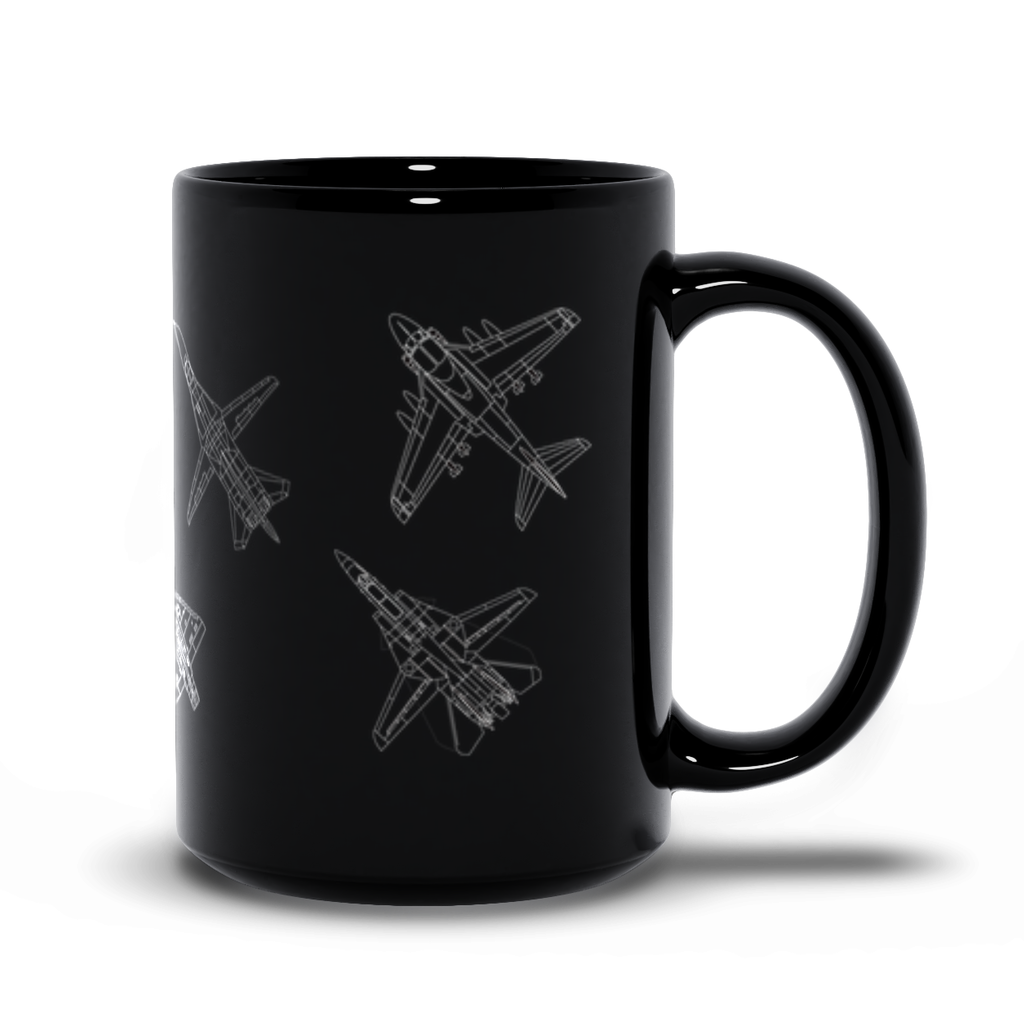 Military Coffee Mug - Multiple Fighter Jets on a Coffee Mugs