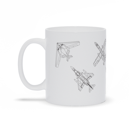 Military Coffee Mug - Multiple Fighter Jets on a Coffee Mugs