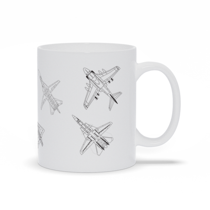 Military Coffee Mug - Multiple Fighter Jets on a Coffee Mugs