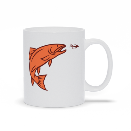 Animal Coffee Mug - Fish Jumping After Fishing Lure Coffee Mug