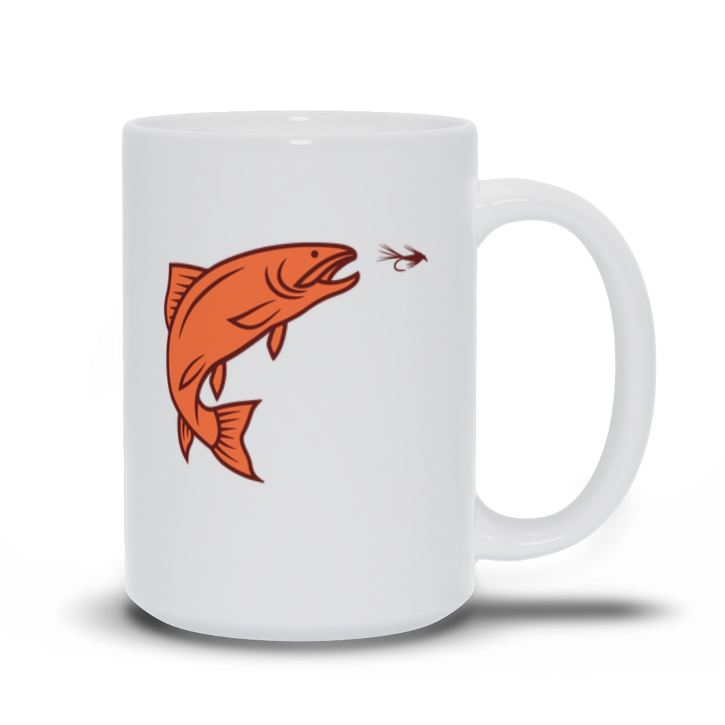 Animal Coffee Mug - Fish Jumping After Fishing Lure Coffee Mug