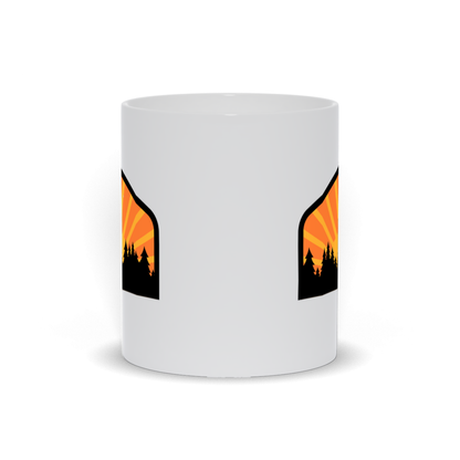 Outdoor Coffee Mug - Sun Rising Behind A Forest Coffee Mug