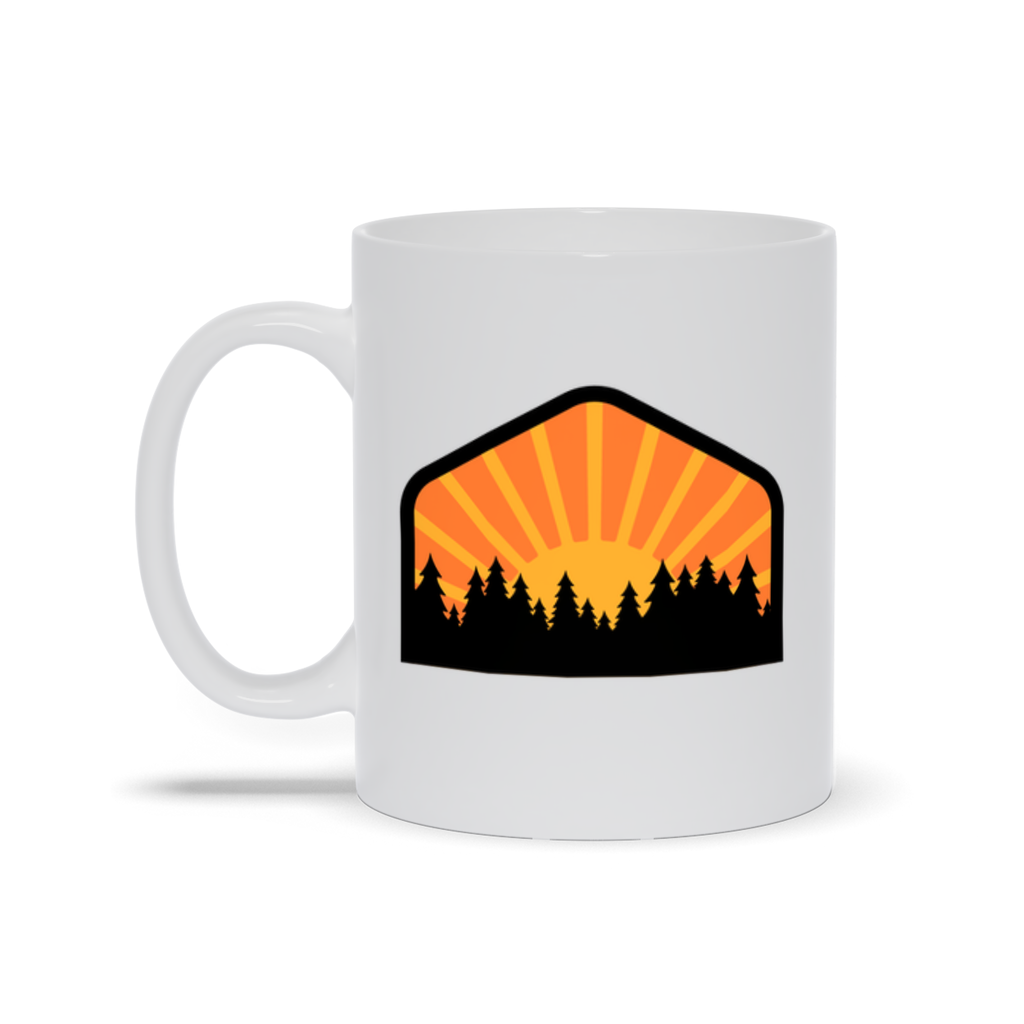 Outdoor Coffee Mug - Sun Rising Behind A Forest Coffee Mug