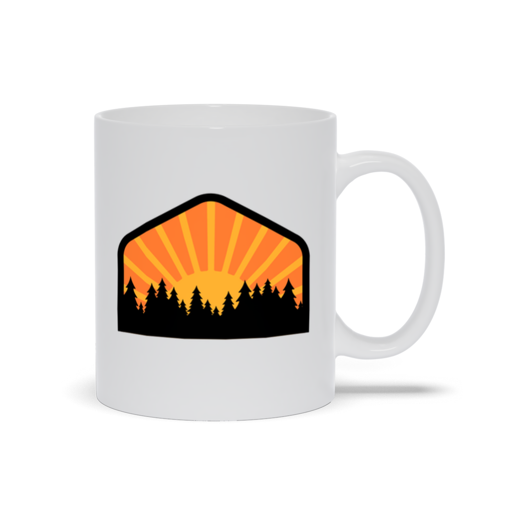 Outdoor Coffee Mug - Sun Rising Behind A Forest Coffee Mug