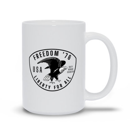 Patriotic Coffee Mug - Freedom '76 Liberty For All Coffee Mug