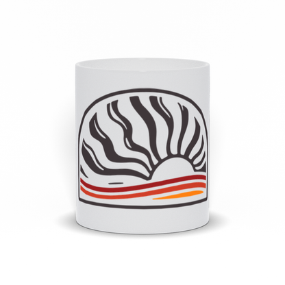 Line Art Coffee Mug - Abstract Line Art Sunset Coffee Mug