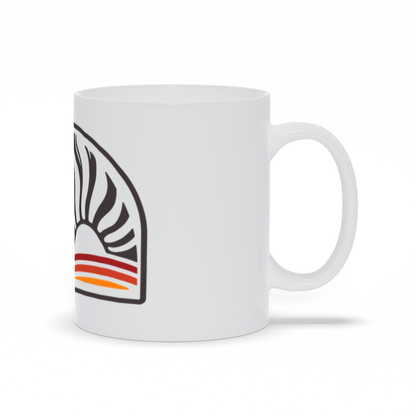 Line Art Coffee Mug - Abstract Line Art Sunset Coffee Mug