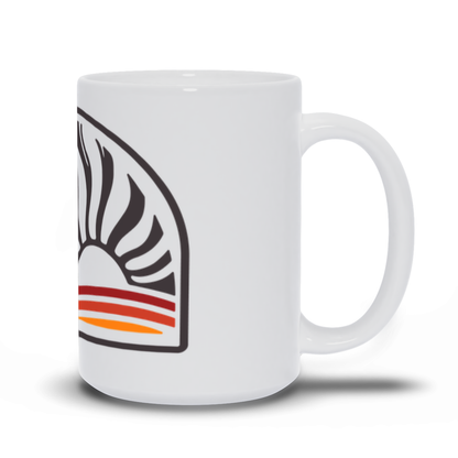 Line Art Coffee Mug - Abstract Line Art Sunset Coffee Mug