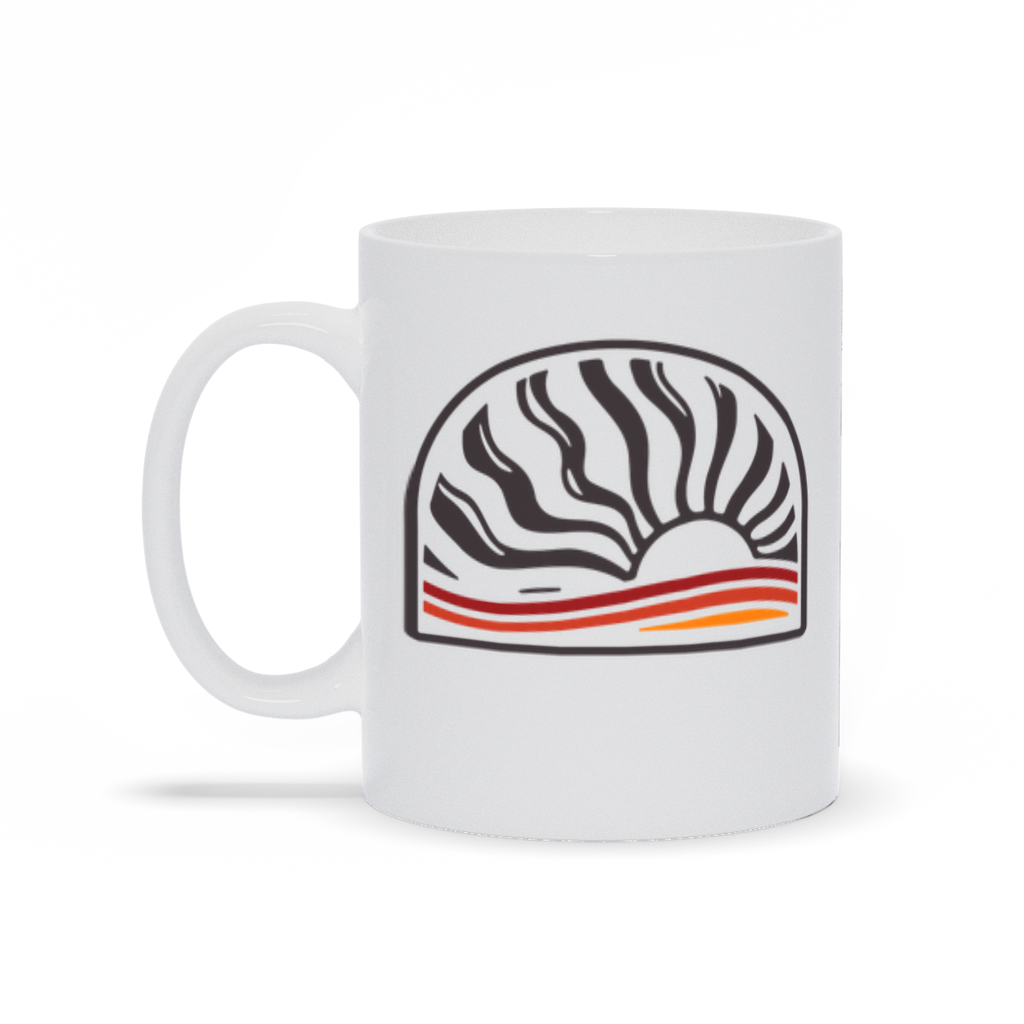 Line Art Coffee Mug - Abstract Line Art Sunset Coffee Mug