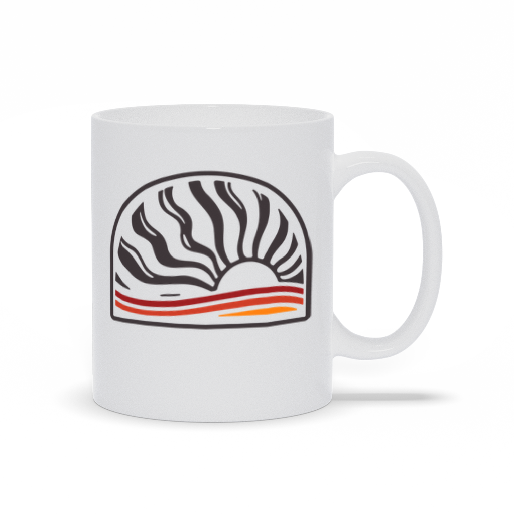Line Art Coffee Mug - Abstract Line Art Sunset Coffee Mug