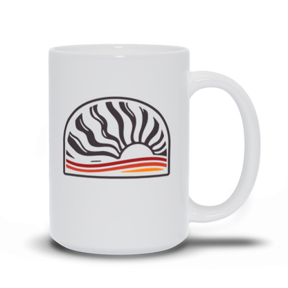 Line Art Coffee Mug - Abstract Line Art Sunset Coffee Mug