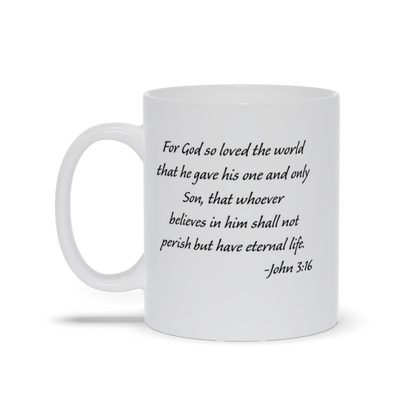 Bible Verse Coffee Mug - John 3:16 Scripture Verse Coffee Mug