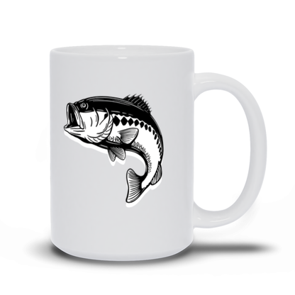 Animal Coffee Mug - Large Mouth Bass Jumping Coffee Mug