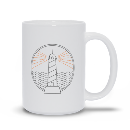 Outdoor Coffee Mug - Lighthouse Shining Light Coffee Mug