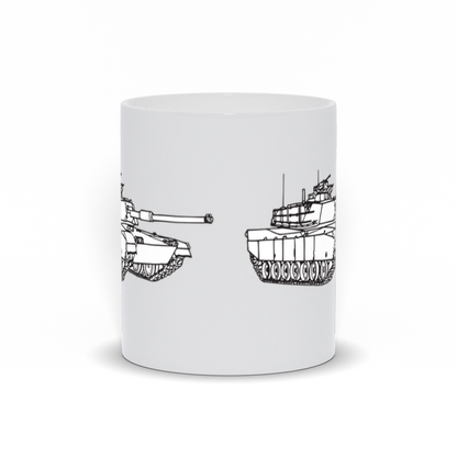 Military Coffee Mug - White M1 Abrams US Army Tank Coffee Mug