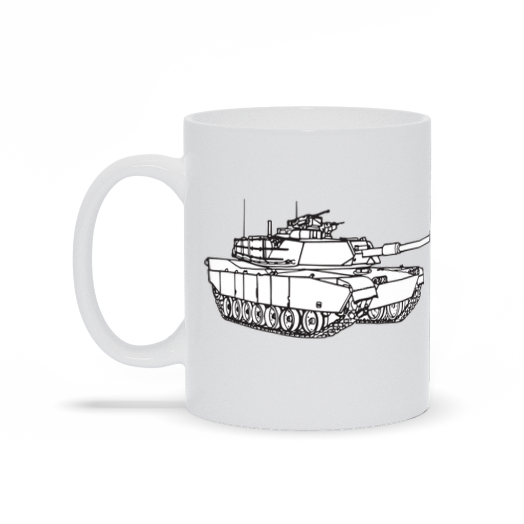 Military Coffee Mug - White M1 Abrams US Army Tank Coffee Mug