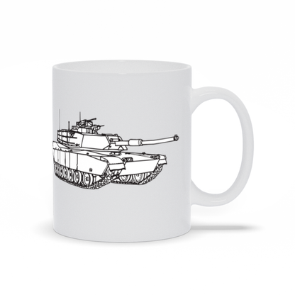 Military Coffee Mug - White M1 Abrams US Army Tank Coffee Mug