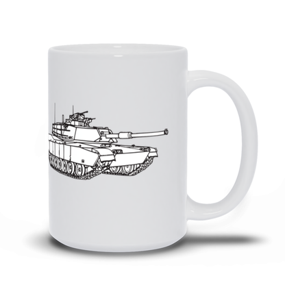 Military Coffee Mug - White M1 Abrams US Army Tank Coffee Mug