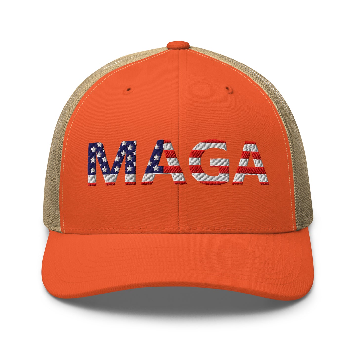 MAGA (Make America Great Again) Hat Orange Khaki