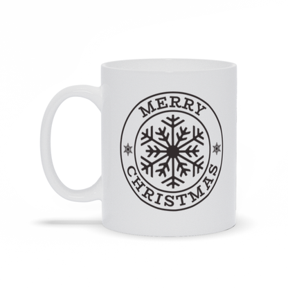 Holiday Coffee Mug - Merry Christmas Snowflake Coffee Mug