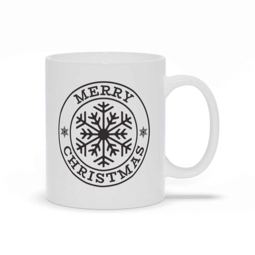 Holiday Coffee Mug - Merry Christmas Snowflake Coffee Mug
