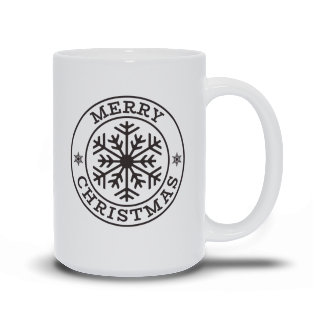 Holiday Coffee Mug - Merry Christmas Snowflake Coffee Mug