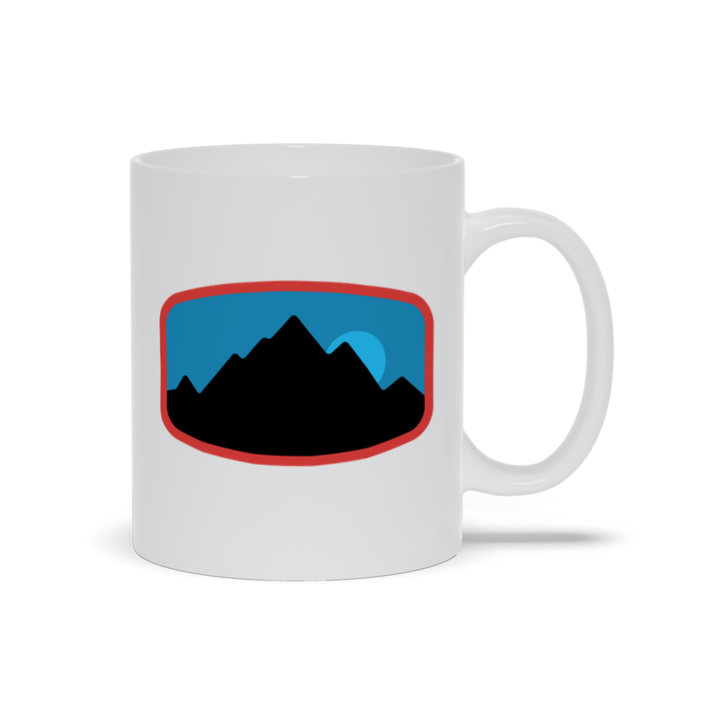 Mountain Coffee Mug- Dark Mountain Landscape with Moonlit Sky Coffee Mug