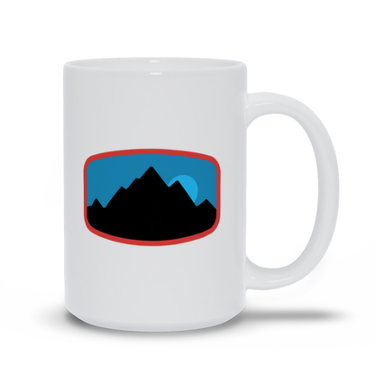 Mountain Coffee Mug- Dark Mountain Landscape with Moonlit Sky Coffee Mug