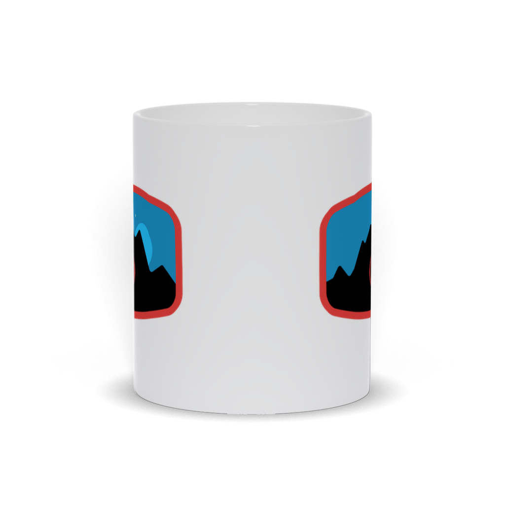 Mountain Coffee Mug- Dark Mountain Landscape with a tree symbol with Moonlit Sky Coffee Mug