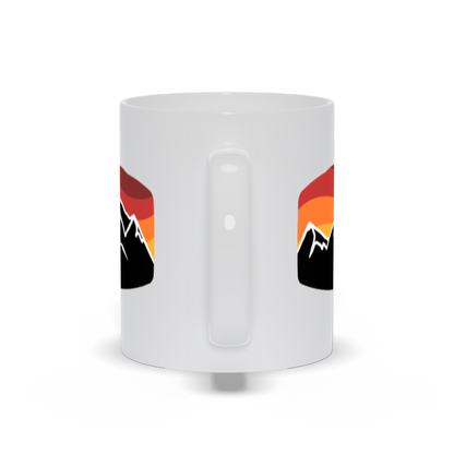 Mountain Coffee Mug - Black Mountain Landscape in front of Sunset Coffee Mug