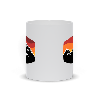 Mountain Coffee Mug - Black Mountain Landscape in front of Sunset Coffee Mug