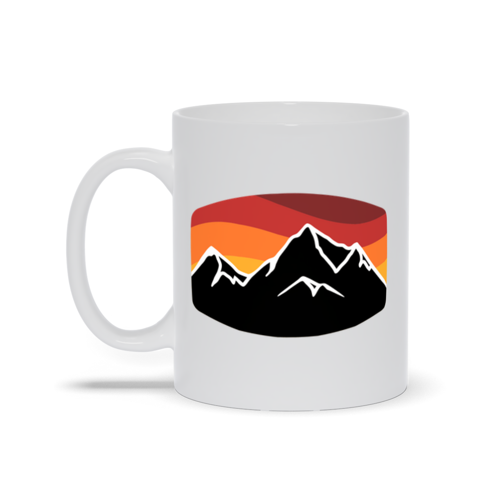 Mountain Coffee Mug - Black Mountain Landscape in front of Sunset Coffee Mug
