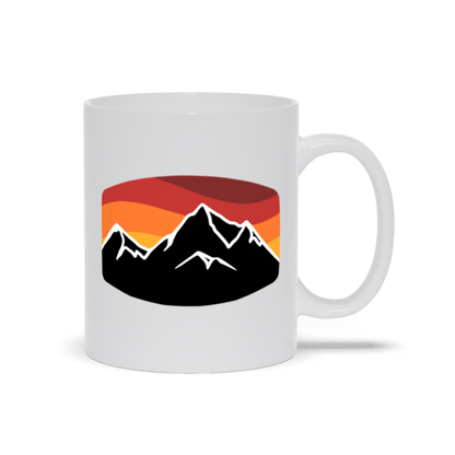 Mountain Coffee Mug - Black Mountain Landscape in front of Sunset Coffee Mug