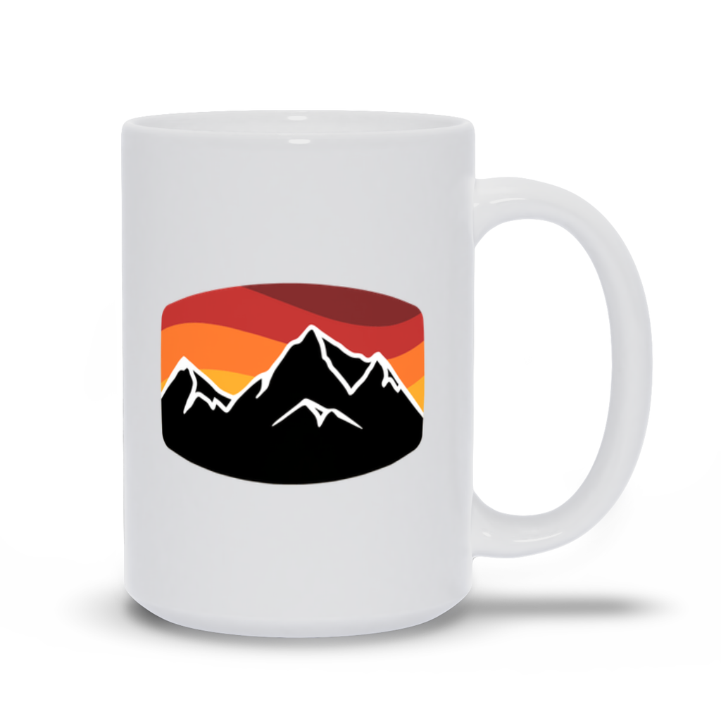 Mountain Coffee Mug - Black Mountain Landscape in front of Sunset Coffee Mug