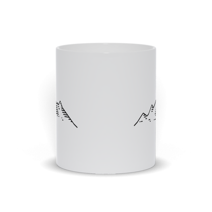 Mountain Coffee Mug - Line Drawing of Mountain Range Coffee Mug