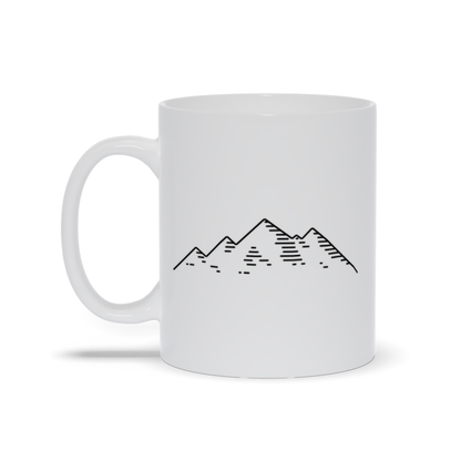 Mountain Coffee Mug - Line Drawing of Mountain Range Coffee Mug