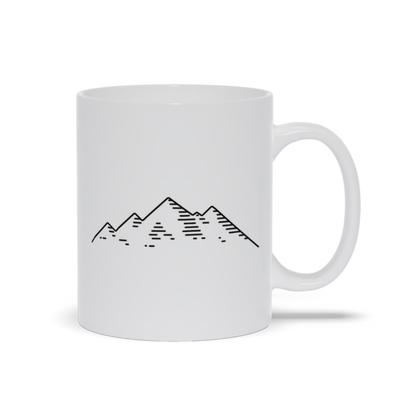 Mountain Coffee Mug - Line Drawing of Mountain Range Coffee Mug