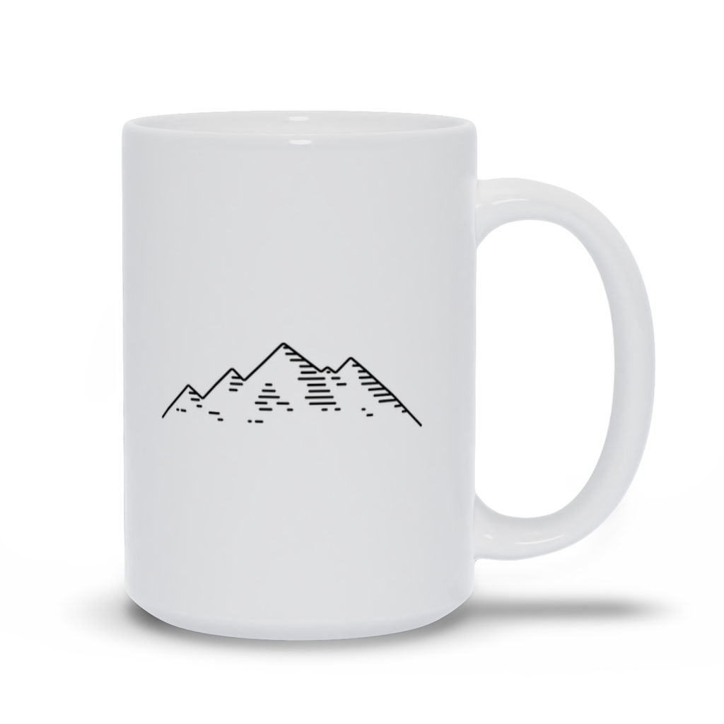 Mountain Coffee Mug - Line Drawing of Mountain Range Coffee Mug