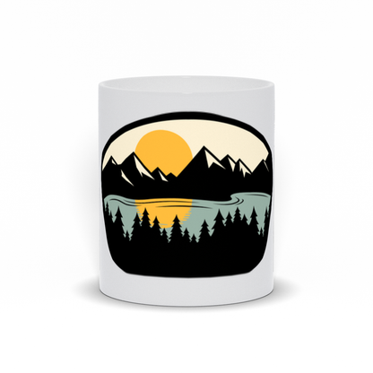 Mountain Coffee Mug - Pastel Image Mountain Landscape with Lake View Coffee Mug