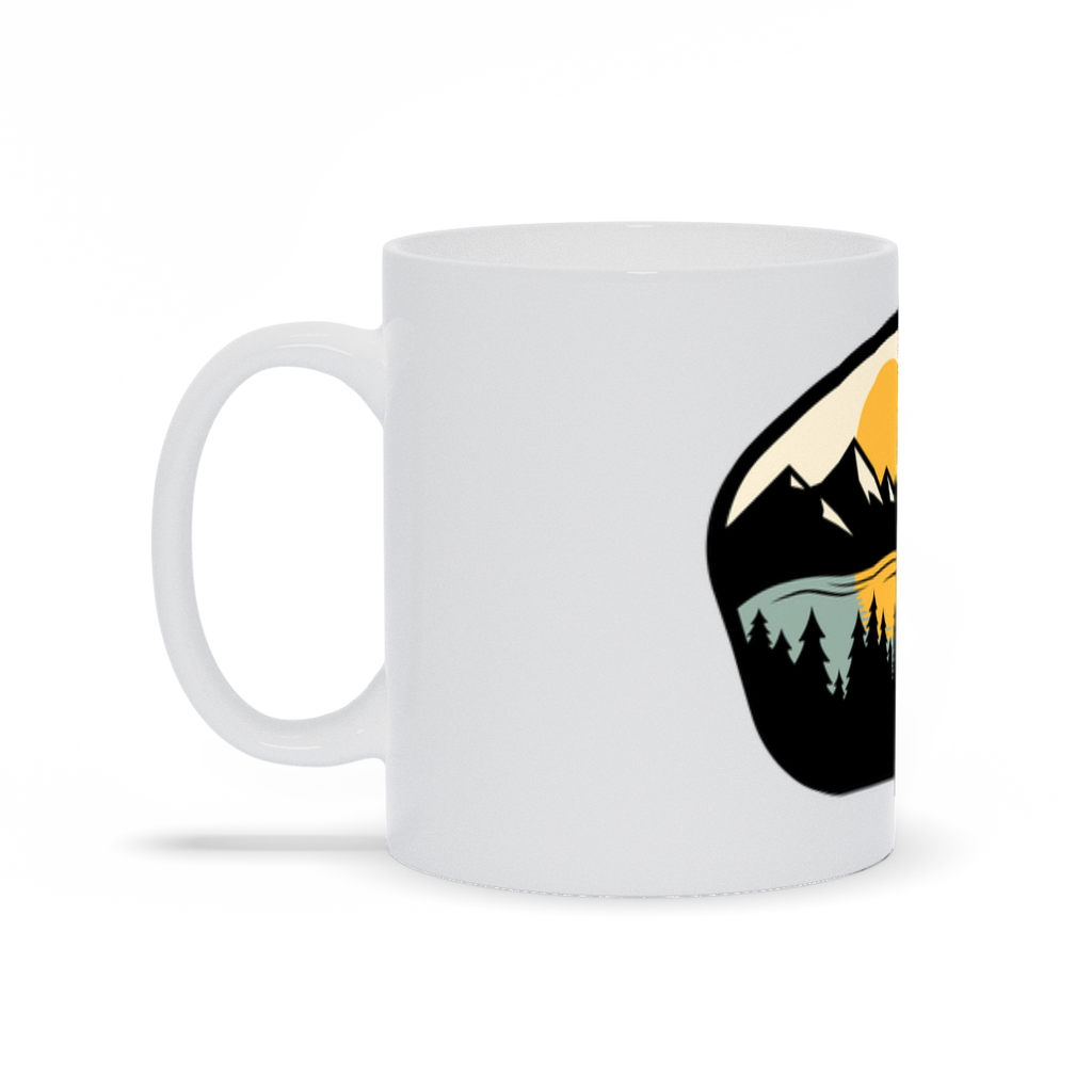 Mountain Coffee Mug - Pastel Image Mountain Landscape with Lake View Coffee Mug