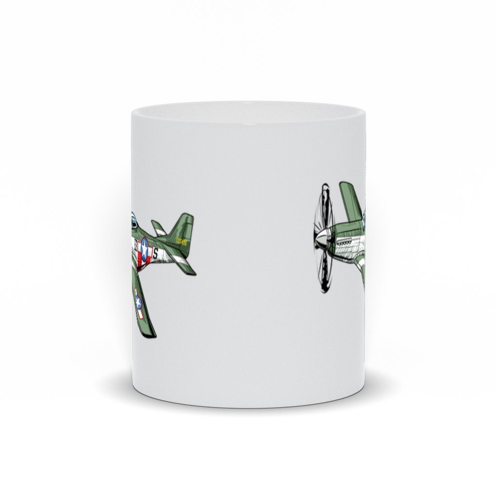 Military Coffee Mug - American P51 FIghter Plane Cofee Mug
