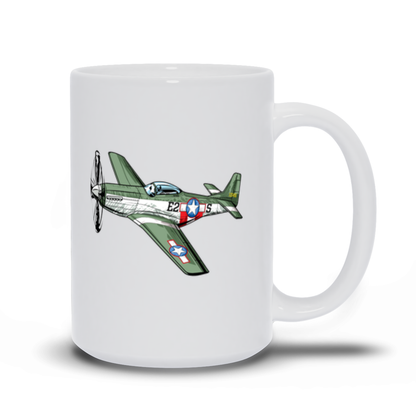 Military Coffee Mug - American P51 FIghter Plane Cofee Mug