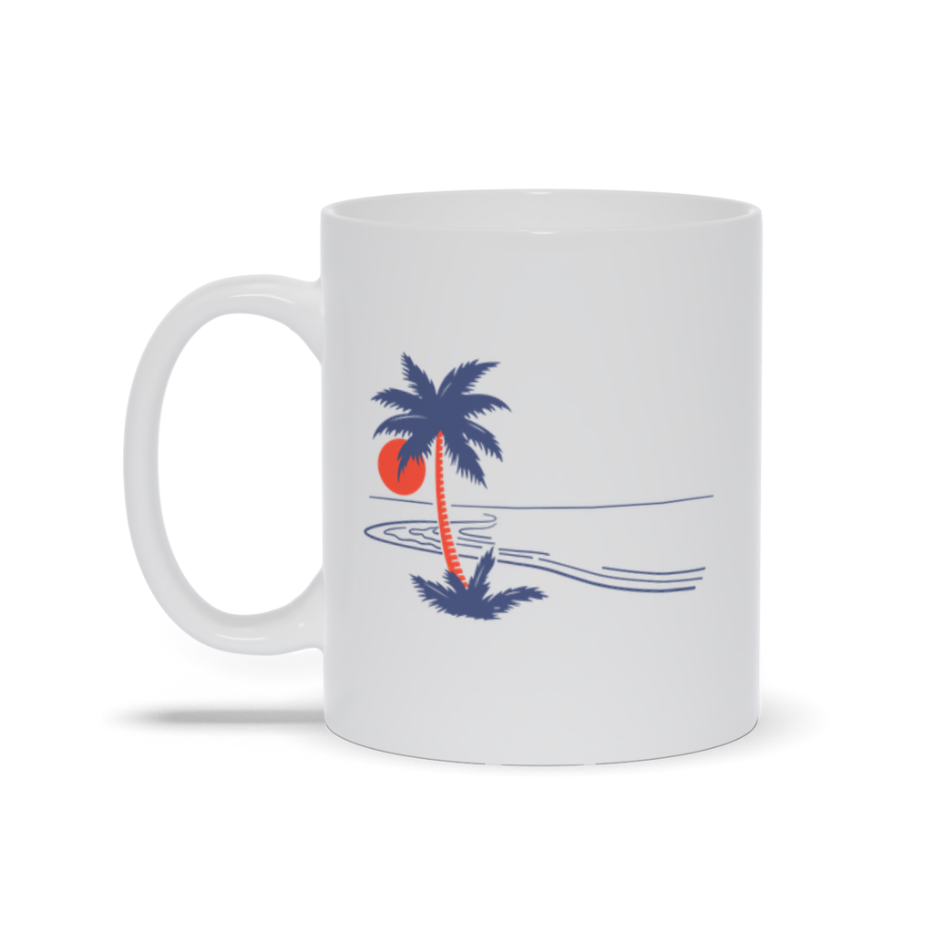 Palm Tree Coffee Mug - Palm Tree on the Beach Coffee Mug