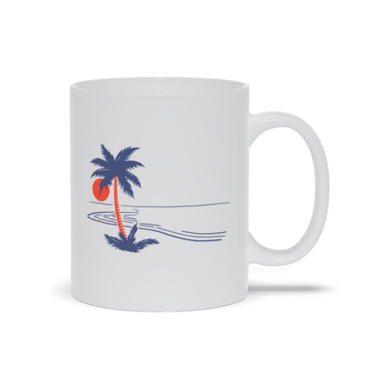 Palm Tree Coffee Mug - Palm Tree on the Beach Coffee Mug